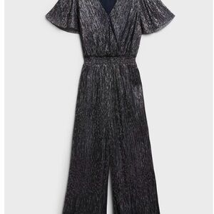 Banana Republic Metallic Jumpsuit with Flutter Sleeves